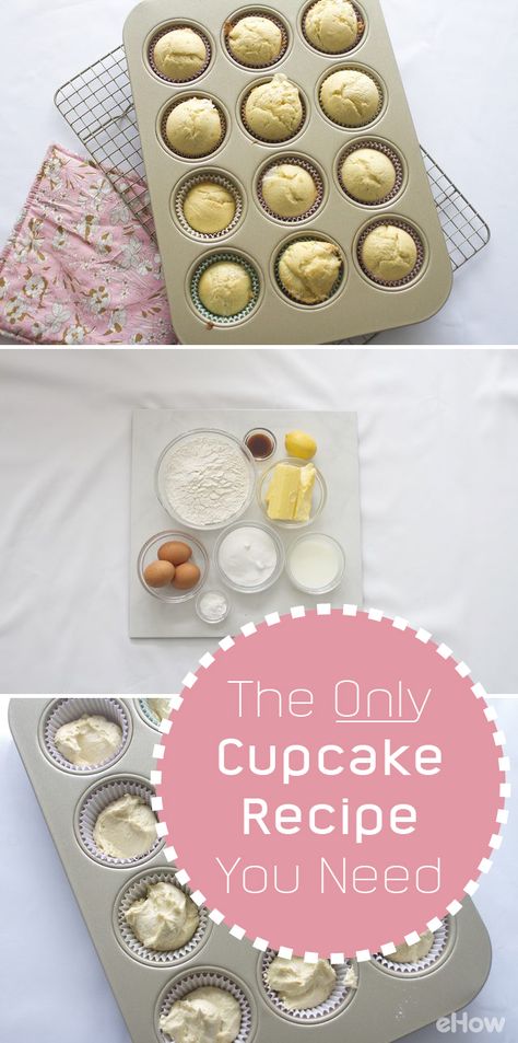 If you don’t have a go-to recipe for vanilla cupcakes, then look no further! This classic recipe creates soft, fluffy and moist cupcakes. It can be used over and over again as a delicious base for a variety toppings (such as an easy to make whipped cream frosting or a delicious buttercream frosting) and decorating ideas. http://www.ehow.com/how_4887037_make-cupcakes.html?utm_source=pinterest.com&utm_medium=referral&utm_content=freestyle&utm_campaign=fanpage Vanilla Icing For Cupcakes, Delicious Buttercream Frosting, Cupcake Board, Make Whipped Cream, Frost Cupcakes, No Sugar Desserts, Cupcakes Decorating, Fluffy Cupcakes, Cupcake Inspiration