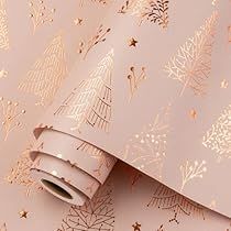 Foil Christmas Tree, Gold Foil Christmas, Tree Star, Christmas Tree Star, Brown Paper Packages, Rose Gold Pink, Christmas Wrapping Paper, Paper Roll, New Year Celebration