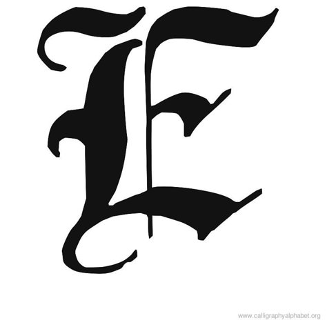 Old English E Tattoo, Capital E Font, E Letter Design Fonts, E Font Letter, E Calligraphy Letter, E Design Letter, Letter E Calligraphy, E Tattoo Letter, Calligraphy E