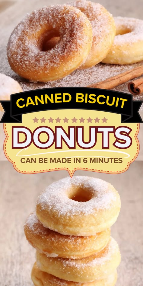 canned biscuit donuts Home Made Donuts Recipe Canned Biscuits, Homemade Donuts With Biscuits, Biscuit Doughnuts Canned, Biscuit Donuts Recipe Baked, Pillsbury Biscuit Donut Recipes, Donut Recipe With Biscuits, Donuts Out Of Biscuits, Donuts Made With Biscuits, Donut Biscuit Recipe