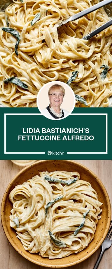 I Tried Lidia Bastianich's Fettucine Alfredo Recipe | Kitchn Fettuccine Alfredo Sauce Recipe, Fettucine Alfredo Recipe, Fettucini Alfredo Recipe, Sketchbook Exercises, Lidias Italy Recipes, Lidia's Recipes, Italy Recipes, Pasta Dough Recipes, Pasta Recipes Alfredo