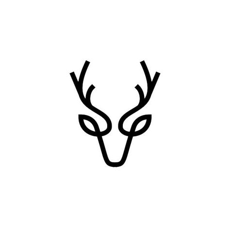 Simple Deer Tattoo, Deer Head Outline, Reindeer Tattoo, Swedish Tattoo, Elk Tattoo, Antler Tattoo, Moose Tattoo, Bohemian Scandinavian, Minimalist Bohemian