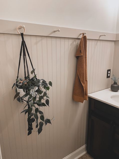 Bathroom decor Wood Beadboard Bathroom, Red Beadboard Bathroom, Peg Wall Bathroom, Peg Towel Rack Bathroom, Half Bathroom Beadboard, Taupe Beadboard Bathroom, Black Bead Board Bathroom, Beige Beadboard Bathroom, Modern Beadboard Walls Bathroom