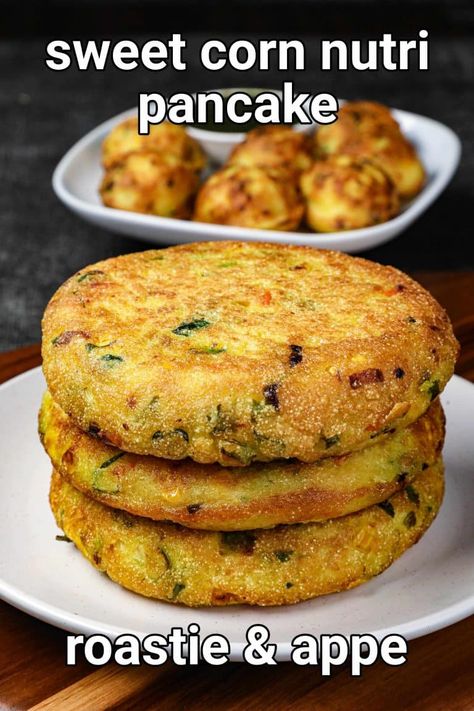 corn pancake recipe | sweet corn nutri roastie | sweetcorn pancake Corn Breakfast Recipes, Hebbars Kitchen, Corn Pancakes, Saree Jacket, Hebbar's Kitchen, Jacket Designs, Indian Appetizers, Spicy Snacks Recipes, Breakfast Recipes Indian