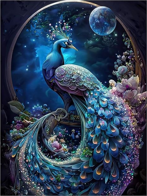 Amazon.com: Buewutiry Peacock Diamond Painting Kits for Adults, DIY 5D Full Drill Diamond Art Kit for Adults Beginner, Diamond Dots Painting Craft for Home Wall Decor 12x16 Inch (Peacock) Good Morning Wish, Ram Ji Photo, Dots Painting, Peacock Drawing, Peacock Images, Peacock Photos, Birds Photography Nature, Love Lights, Peacock Canvas