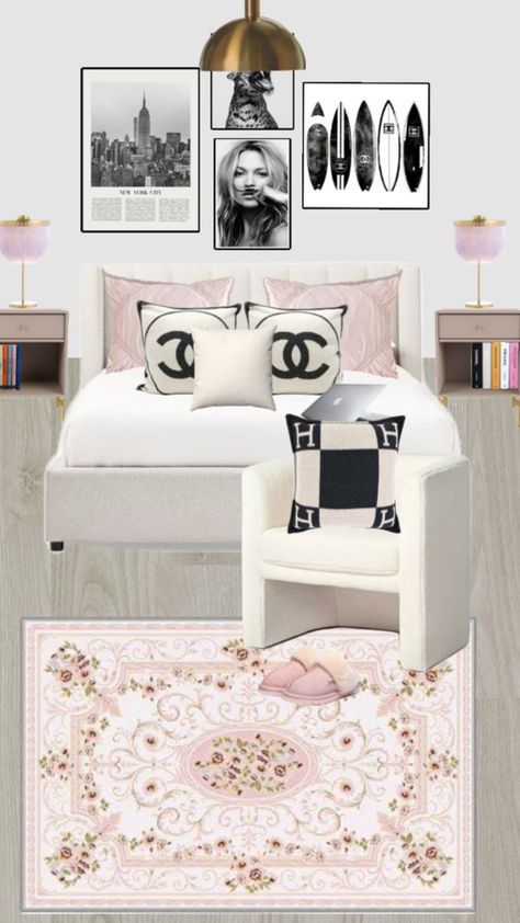 Chanel Bedroom Ideas, Chanel Bedroom, College Dorm Room Decor, Uni Room, Redecorate Bedroom, Room Makeover Inspiration, Cute Room Decor, Room Inspiration Bedroom, Room Ideas Bedroom