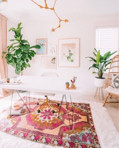 Boho Office @gypsytan Pink Home Office Ideas, Pink Home Offices, Girly Home Decor, Pink Home Office, Girly Home, Chic Home Office, Home Office Inspo, Boho Office, Work Office Decor