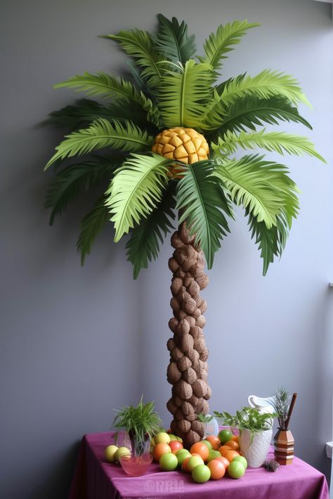 Palm Tree Diy, Palm Diy, Diy Palm Tree, Paper Palm Tree, Africa Craft, Tree Props, Space Iphone Wallpaper, Coconut Shell Crafts, Diy Coconut