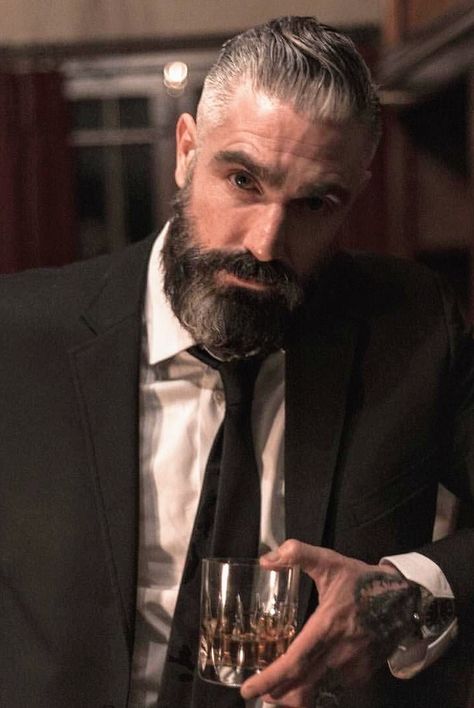 Bearded Tattooed Men Silver Foxes, Irish Mafia Men Aesthetic, Silver Fox Aesthetic Man, Daniel Sheehan, Irish Mafia, Silver Foxes Men, Dapper Fashion, Tattooed Men, Book Vibes