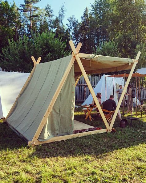 Amanda Hruodlandsdottir’s Instagram post: “My new amazing tent from @vikingtents! 😍🎪❤️ I built the frame myself, I'm very pleased with the result. It still needs some oiling, details…” Viking Tent, Viking Camp, Yurt Living, Diy Shades, Lawn Furniture, Cool Tents, Bike Shed, Patio Gazebo, Tiny House Cabin