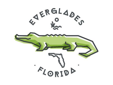 Everglades, Florida Gator Logo, Seaside Florida, Everglades Florida, Land Girls, Florida Design, Identity Inspiration, Sunshine State, Minimalist Logo Design, Animal Logo