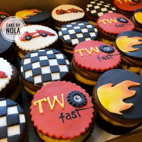 Cupcakes for Carter’s celebration….#cupcakes #cupcakesofig #cupcakesofinstagram #instacupcakes #cupcakestagram #fondantcupcakes #2fastbirthday #2ndbirthday #birthdaycupcakes #decoratedcupcakes 2 Fast 2 Curious Birthday Cupcakes, Two Fast Two Curious Cupcakes, Two Fast Cupcakes Birthday, Fast And Furious Cupcakes, Race Car Cupcake Cake, 2 Fast Birthday Party Cupcakes, Two Fast 2 Curious Birthday Cake, 2 Fast Cupcakes, Fast One Birthday Cupcakes