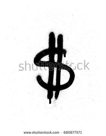 Graffiti Dollar Sign, Dollar Sign Tattoo, Dragon Tattoo Outline, Dollar Tattoo, Black Sign, Money Tattoo, Graffiti Tattoo, Calligraphy Drawing, Graffiti Words