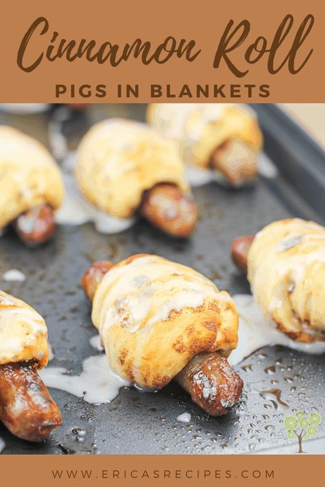 Pigs In A Blanket Candy Cane, Cinnamon Sausage Rolls, Sausage Wrapped In Cinnamon Rolls, Cinnamon Roll Wrapped Sausage, Cinnamon Roll Sausage Rolls, Sausage Cinnamon Rolls, Breakfast Sausage Appetizers, Cinnamon Roll Pigs In A Blanket, Breakfast Pigs In A Blanket