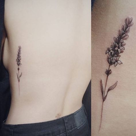 Lavender flower tattoo on the right side ribcage. Tattoo Artist: Doy Wildflowers Tattoo, Sunflower Tattoo Shoulder, Tattoo Placements, Lavender Tattoo, Muster Tattoos, Random Items, Sunflower Tattoo, Bohol, Flower Tattoo Designs