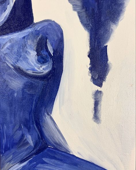 Blue Women Wallpaper, Blue Woman Art, Blue Dress Painting, Blue Woman Painting, Abstract Womans Body Painting, Blue Modern Art, Nude Acrylic Painting Fine Art Women, Painting Women, Nude Artwork