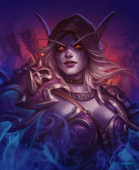 Legion Demon, Lady Sylvanas, Banshee Queen, Blizzard Warcraft, Sylvanas Windrunner, Warcraft Characters, Blood Elf, Warcraft Art, Night Elf