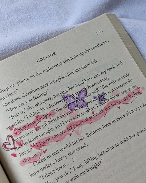 💬 What was your favorite read from August? Collide by Bal Khabra // review From the moment Summer and Aiden, the annoyingly handsome captain of the hockey team, meet, sparks fly—and not the good kind at first. She thinks he's just another reckless jock, and he can't understand why she's always so uptight. But as the story unfolds, their constant bickering turns into something else... something way more interesting. 🤭 The chemistry between Summer and Aiden? Whew, it's electric! Their bante... Notes On Books Aesthetic, Collide Quotes, Annotation Ideas, Book Annotation Tips, Book Annotating, August Aesthetic, Book Annotations, Romantic Book Quotes, Romance Books Quotes