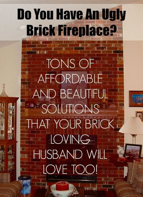 My Husband Loves Our Ugly Brick Fireplace - laurel home Update Brick Fireplace, Brick Fireplace Mantles, Red Brick Fireplace, Brick Fireplace Decor, Brick Fireplace Wall, Red Brick Fireplaces, Painted Brick Fireplace, Painted Brick Fireplaces, Fireplace Update