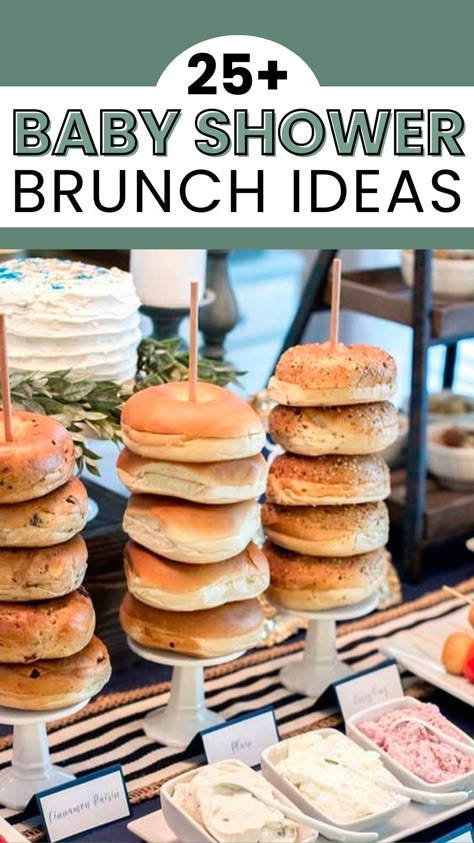 Host the perfect baby shower brunch with our delightful ideas! Explore a charming baby shower menu featuring a bagel bar, mimosa bar, and waffle station. From savory to sweet, find the best brunch recipes and decor inspiration for a memorable celebration. Bridal Brunch Food Table, Breakfast Shower Ideas, Bagel Bar Baby Shower Brunch Party, Bagel Baby Shower Brunch, Budget Brunch Ideas, Women Brunch Ideas, Summer Brunch Food Ideas, Mimosa Baby Shower Ideas, Brunch Grazing Table Ideas Diy