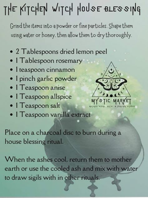 Kitchen Witch Blessing, Kitchen Witch Spells, House Witchery, Green Witch Kitchen, Home Witchcraft, Hearth Witch, Incense Blends, Samhain Ritual, Wicca Recipes