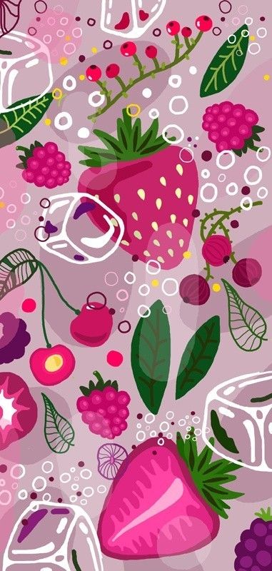 Wallpaper Themes, Wallpaper Flower, Fruit Wallpaper, Fruit Illustration, Phone Wallpaper Patterns, Dessin Adorable, Cute Patterns Wallpaper, Summer Wallpaper, Pretty Wallpapers Backgrounds