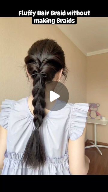 Unicorn Salon 🦄 | Learn how to create a Fluffy Hair Braid without actually braiding! ✨👱‍♀️ Start by taking hair from both sides of your ears, not the middle,... | Instagram Easy Side Braid, Messy Braided Hairstyles, Very Easy Hairstyles, Middle Hair, Hair Style On Saree, Nurse Hairstyles, Beautiful Braided Hair, Hair Braid Videos, Hair Braid