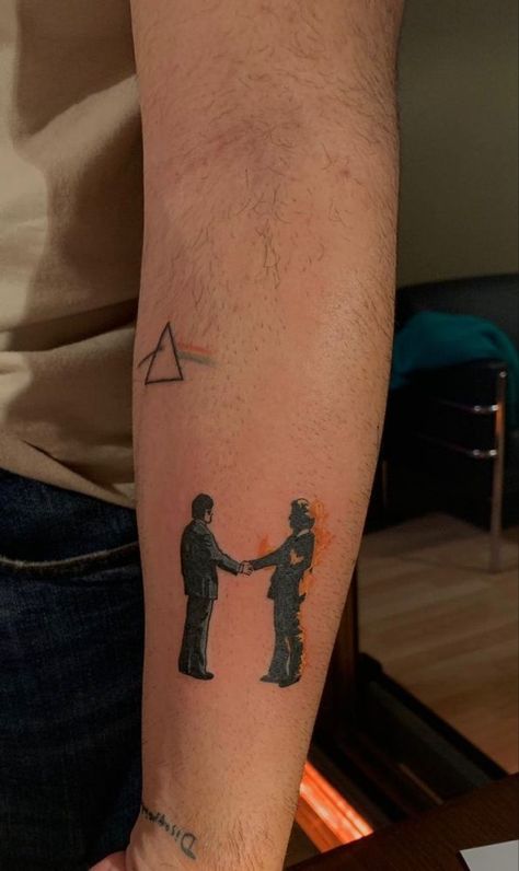 Pink Floyd Tatto Classic Rock Inspired Tattoos, Matching Rock Tattoos, Music Based Tattoos, Rock Band Inspired Tattoos, Indie Rock Tattoo, Three Stooges Tattoo, Rock Tattoos For Women, Rock Band Tattoo Designs, Classic Rock Tattoo Ideas