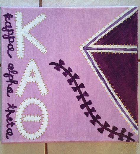 Theta Painting, Kappa Alpha Theta Painting, Theta Canvas, Kappa Alpha Theta Canvas, Sorority Canvas Art, Theta Kite, Theta Crafts, Little Gifts Sorority, Big Little Canvas