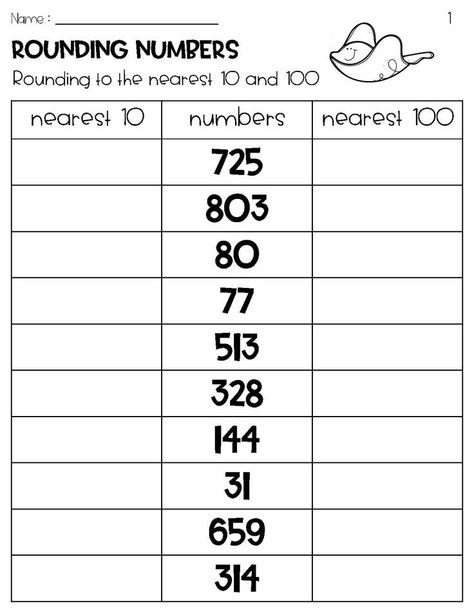 Rounding Numbers to the Nearest 10 and 100 Worksheets - Ocean Theme Nearest 10 And 100, Teaching Rounding, Rounding Worksheets, Math Worksheets For Kids, Rounding Numbers, Math Fact Worksheets, 3rd Grade Math Worksheets, Kindergarten Reading Activities, Mathematics Worksheets