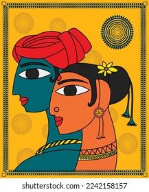 Folk Art Painting Indian Folk Art Painting, Traditional Fabric Painting, Traditional Folk Art Painting, Traditional Painting Ideas, Indian Folk Art Drawing, Traditional Drawing Indian, Indian Folk Art Painting Easy, Traditional Paintings Indian Folk Art, Varli Painting Art