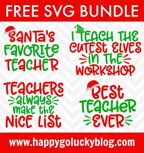 Christmas Teacher SVG Bundle - Happy-Go-Lucky Teacher Christmas Shirts Svg Free, Christmas Teacher Shirts Vinyl, Teacher Ornament Svg, Teacher Christmas Shirts Svg, Christmas Teacher Svg, Christmas Shirts For Teachers, Christmas Teacher Shirts, Classmate Gifts, Christmas Svg Files Free