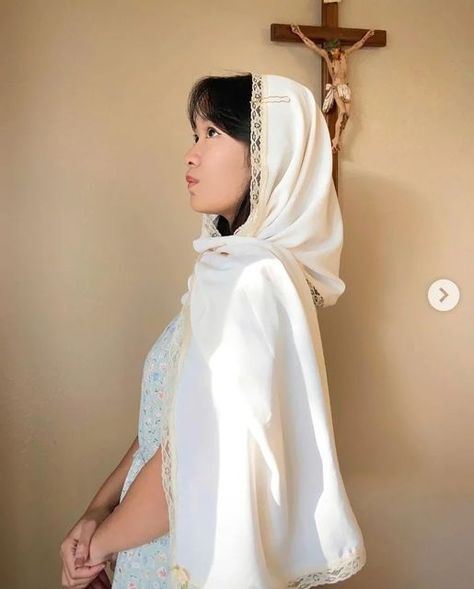 Scarf Veil, Catholic Veil, Latin Mass, Mini Collection, Holy Mary, Blessed Virgin Mary, Holy Family, God Bless You, Mother Mary