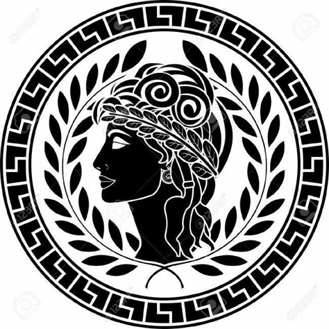 Athena Symbol, Athena Tattoo, Spartan Tattoo, Istoria Artei, Greek Pattern, Greek Mythology Tattoos, Ancient Greek Art, Greek Vases, Mythology Tattoos