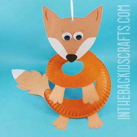 Fox Paper Plate Craft, Fox Art Project, Fox Preschool Activities, Fox Craft Preschool, Fox Crafts For Kids, Fox Craft, Free Craft Templates, Grandma House, Paper Plate Animals