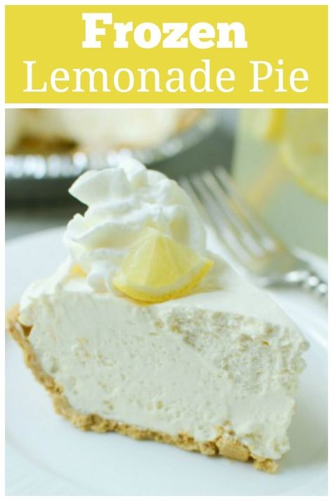 No Bake Graham Cracker Crust, Frozen Lemonade Pie, Creamy Lemonade, Fake Ginger, Lemonade Pie, Icebox Pie, Frozen Lemon, Frozen Pie, Frozen Lemonade