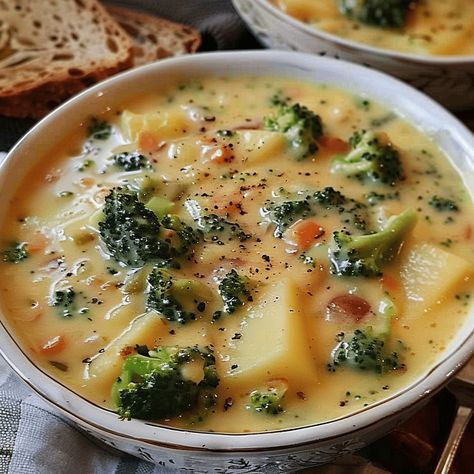 Broccoli Soup With Potatoes, Potato Bacon Broccoli Soup, Potato Broccoli Soup Recipe, Butternut Squash And Broccoli Recipes, Loaded Broccoli Potato Soup, Potato And Broccoli Recipes, Broccoli And Potato Recipes, Broccoli Bacon Soup, Brocolli Potato Soup