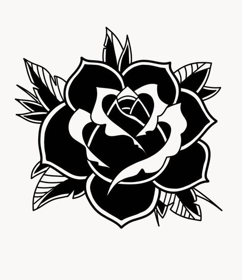 #tattoo #tattoos #inked #tattooart #tattooed #tattooideas #tattoodesign #tattooinspiration #tattoosleeve #tattooflash #inkedgirls #tattooedwomen  #InkLaughs  #TattooFails American Traditional Rose, Traditional Tattoo Outline, Tato Mandala, Black Flowers Tattoo, Traditional Tattoo Stencils, Traditional Tattoo Drawings, Rose Tattoo Stencil, Tato Flash, Traditional Black Tattoo