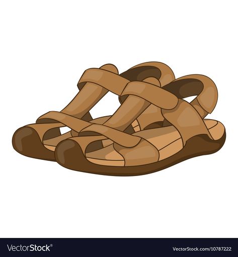 Sandals Illustration, Cartoon Style, Big Picture, Cartoon Styles, Summer Vacation, Png Images, White Background, Vector Images, Vector Illustration