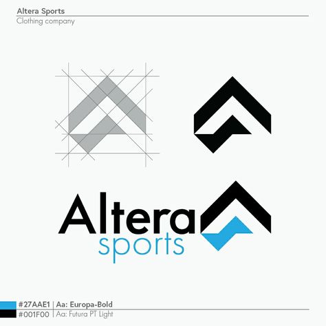 Logo concept for altera sports, a high end sports wear company. I wanted the logo to be simple and dynamic, so as to work embroidered on a top or the side of a shoe. #monogram #modernlogo #lettermark #sportlogo #athleticwear Lettermark Logo, Bold Logo Design, Logo Monogramme, Lettermark Logos, Dynamic Logo, Unique Monogram, Clever Logo, Handwritten Logo, Simple Logo Design