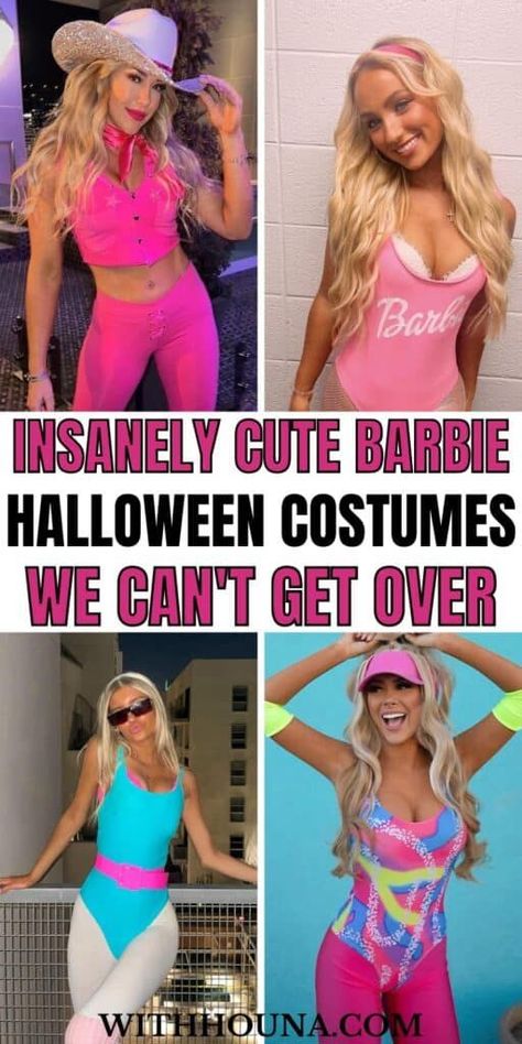 All Barbie Outfits, Barbie For Halloween Costumes, Barbie Couple Halloween Costumes, Barbie And Ken Halloween Outfits, Barbie Outfits For Hoco Week, Barbie Themed Halloween Costumes, Gym Barbie Costume, Work Barbie Outfit, Athletic Barbie Costume