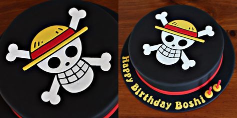 One Piece Logo Cake Kue One Piece, One Piece Anime Cake Design, Gateau One Piece, One Piece Cake Anime, One Piece Torte, One Piece Cake Ideas, One Piece Theme Cake, One Piece Cake Design, One Piece Birthday Cake