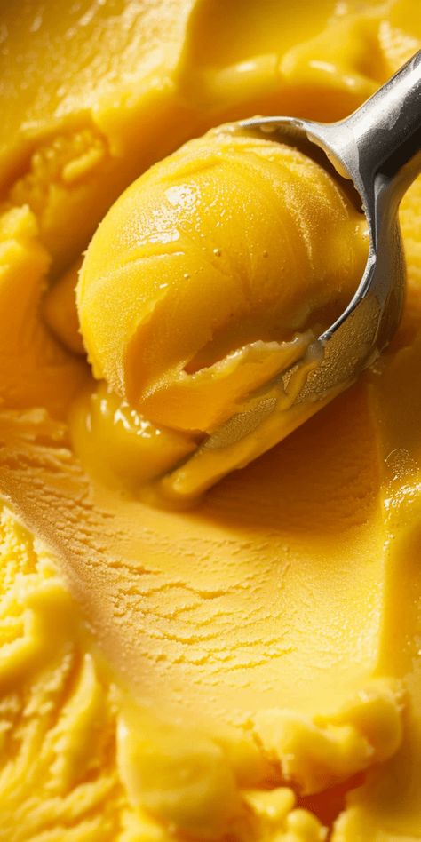 Mango Sorbet - Chasety Sorbet Photography, Sorbet Aesthetic, Summer Food Photography, Sorbet Flavors, Mango Photography, Mango Sorbet Recipe, Coconut Sorbet, Ice Cream Photography, Sorbet Recipe