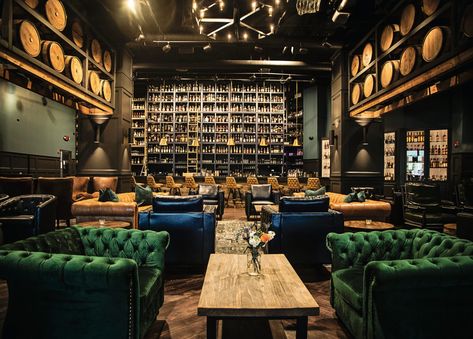 Nine of the South's Best Whiskey Bars – Garden & Gun Whisky Room, Best Whiskey, Ceiling Shelves, Luxury Lounge, Lounge Luxury, Bourbon Bar, Barrel Room, Dark Vibes, Whisky Bar