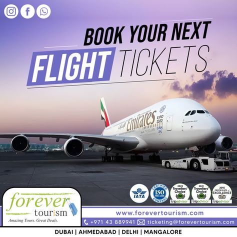 Book Your Next Flight Tickets ✈️ Looking for the best flight deals? Look no further than Forever Tourism! Our travel agency offers unbeatable prices on flights to any destination you desire. Our team of experienced travel agents is dedicated to creating unforgettable travel experiences for you with customised vacation packages and tours tailored to your preferences. With our fantastic deals on airfare, hotels, & vacation packages, we bring the joy of travel within reach 🌐https://zurl.co/77SR Best Flight Deals, Cheap Airfare, Book Cheap Flights, Cheap Plane Tickets, Cheap Flight, Cheap Flight Tickets, Flight Deals, Flight Tickets, Best Flights