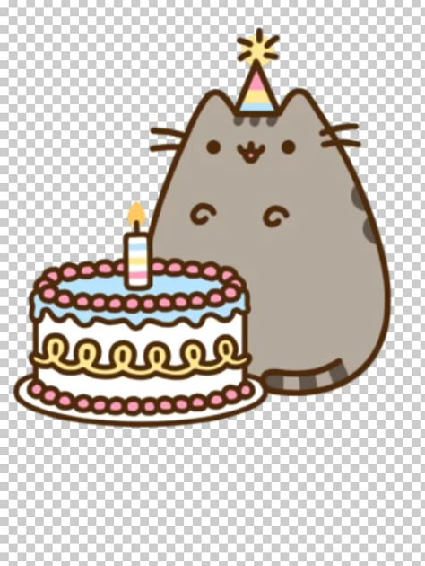 Pusheen Happy Birthday, Birthday Pusheen, Pusheen Cat Wallpaper, Cupcake Cat, Wallpaper Birthday, Cat Birthday Cake, Pusheen Birthday, Birthday Cake For Cat, Cake Png