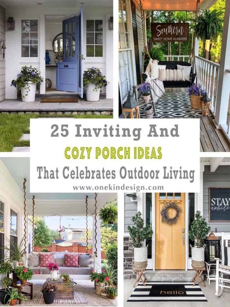 25 Inviting And Cozy Porch Ideas That Celebrates Outdoor Living Front Porch Cozy Ideas, Back Porch Furniture Ideas Cozy, Sitting Porch Ideas, Front Deck Seating Ideas, Inviting Front Porch, Country Porch Ideas Rustic, Inviting Front Porch Ideas, Cozy Small Front Porch Ideas, Cozy Porch Ideas Covered Patios