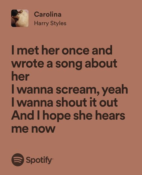 carolina - harry styles Carolina Aesthetic Harry Styles, Carolina Harry Styles, Carolina Song, Old Bars, Put A Price On Emotion, Harry Styles Lyrics, Spotify Quotes, Random Lyrics, Songs Written