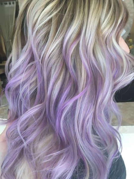 Blonde Hair Titanium Ash Blonde Pastel Light Purple Lilac Hand throughout 39+ Dorable Lilac Hair Highlights -… | Cheveux pastel, Coloration cheveux, Couleur cheveux Blonde And Purple Hair, Blonde And Purple, Purple Blonde Hair, Longbob Hair, Purple Balayage, Light Purple Hair, Dyed Tips, Hair Dye Tips, Purple Ombre Hair