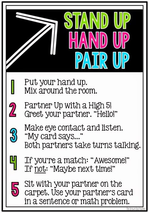 Great ides for using Stand Up, Hand Up, Pair Up to keep students moving and learning! Awesome Kagan strategy. Kagan Structures, Cooperative Learning Strategies, Cooperative Learning Activities, Responsive Classroom, Classroom Strategies, Whole Brain Teaching, Engagement Strategies, Instructional Strategies, Learning Strategies